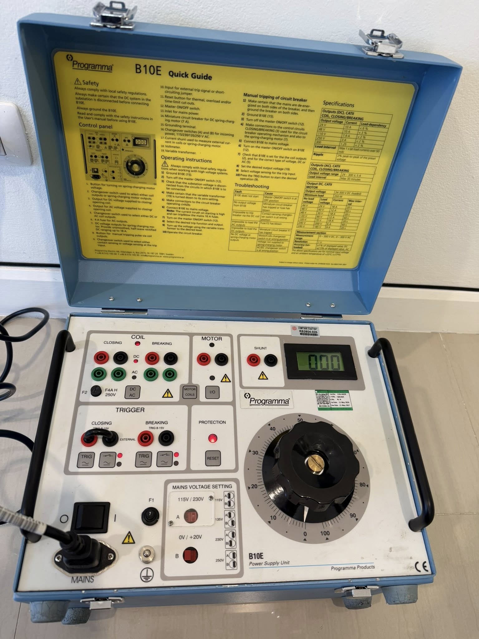 Megger Programma B10E Voltage Power Unit